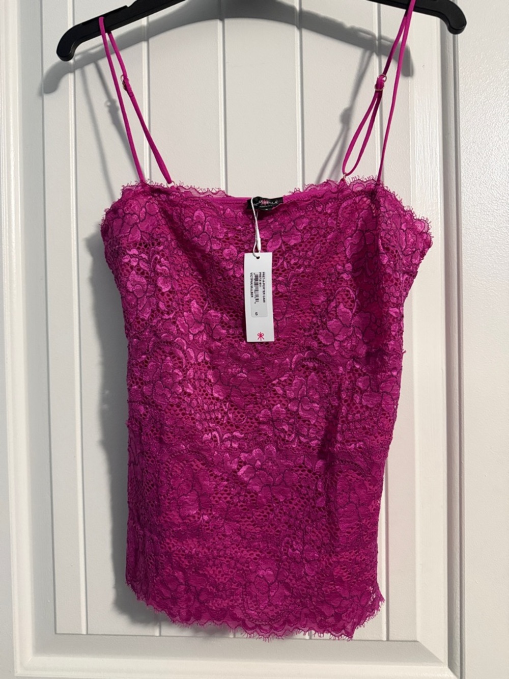 Cosabella Women's PRET-a-Porter Magenta Lace Spaghetti-Strap Camisole